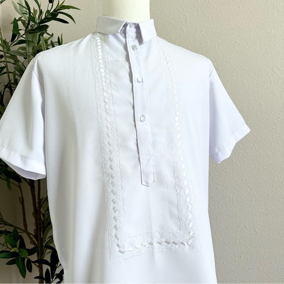 White Hugo Polo Barong Tagalog - Picture 3 of 7